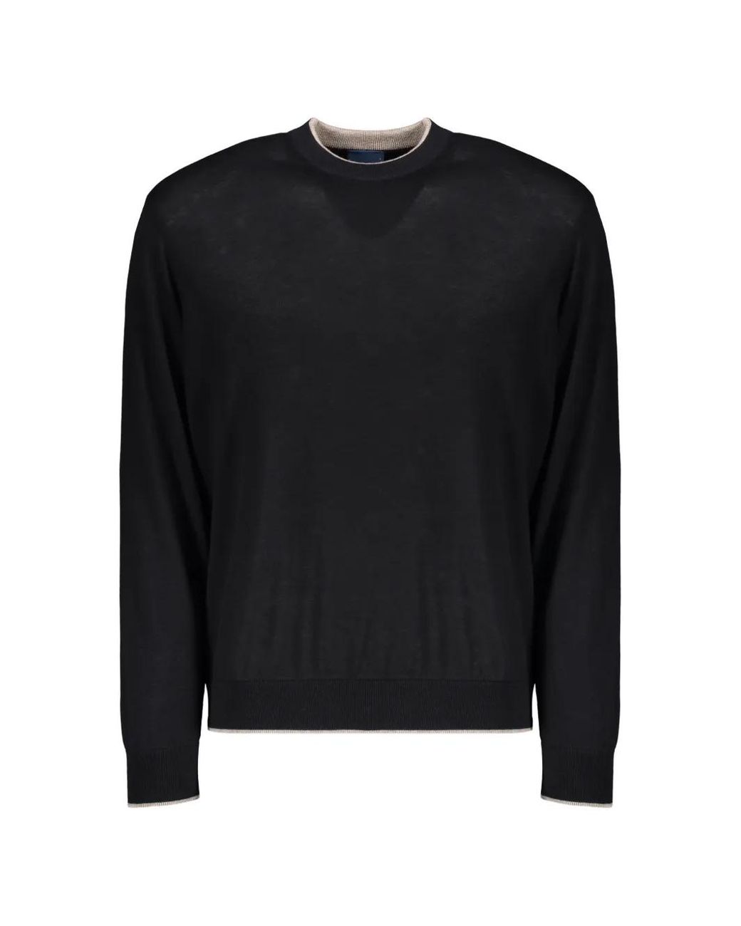 Paul & Shark Black Crew-Neck Long-Sleeve Sweater for men