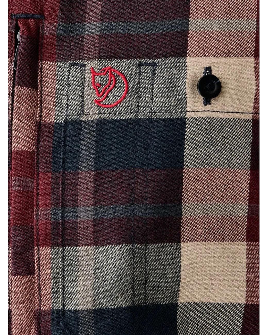 Fjallraven Black Fjällglim Check-Print Zip-Pocket Shirt for men
