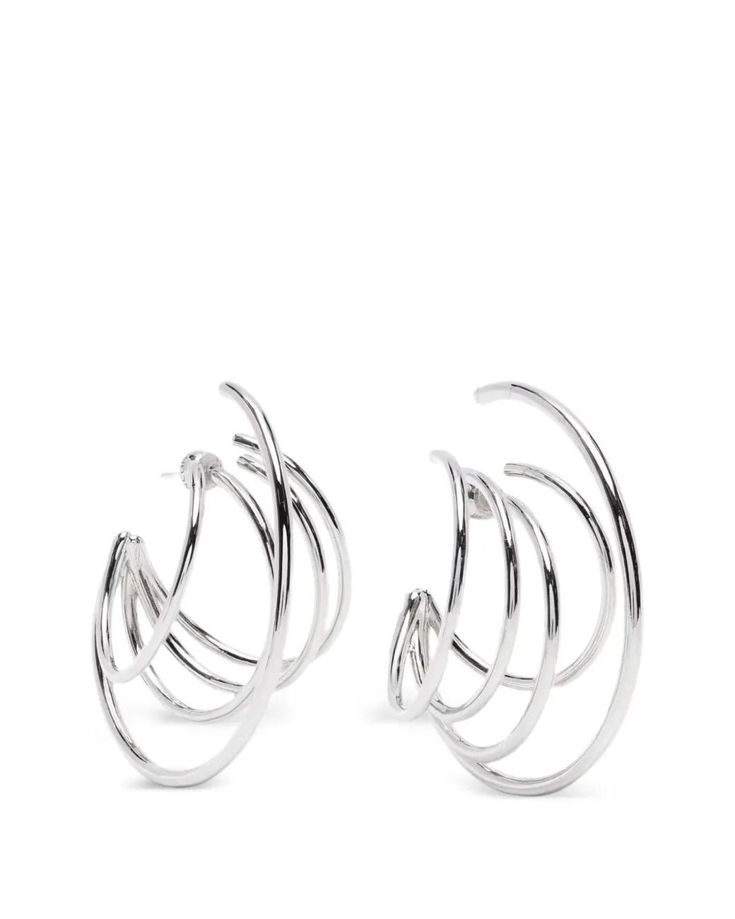 Panconesi White Large Orbit Hoop Earrings