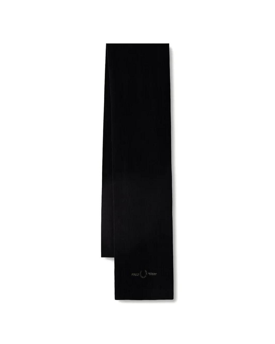Fred Perry Black Logo-Embroidered Scarf