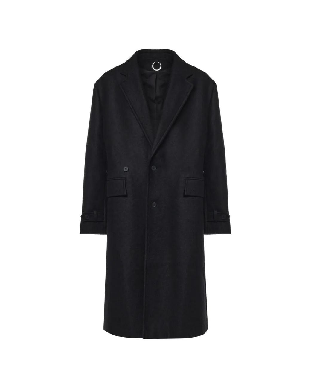 HELIOT EMIL Black Button-Fastening Coat for men