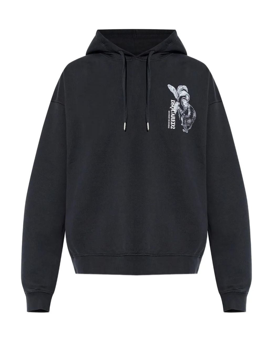 DSquared² Blue Graphic Hooded Sweatshirt for men