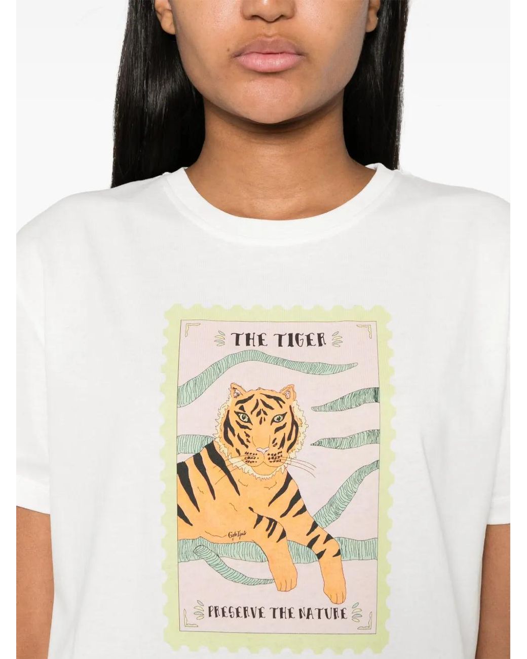 Twinset White Graphic-Print Cotton T-Shirt