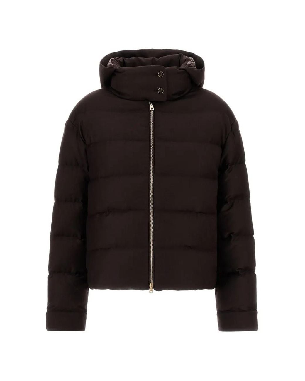 Herno Black Quilted Hooded Jacket