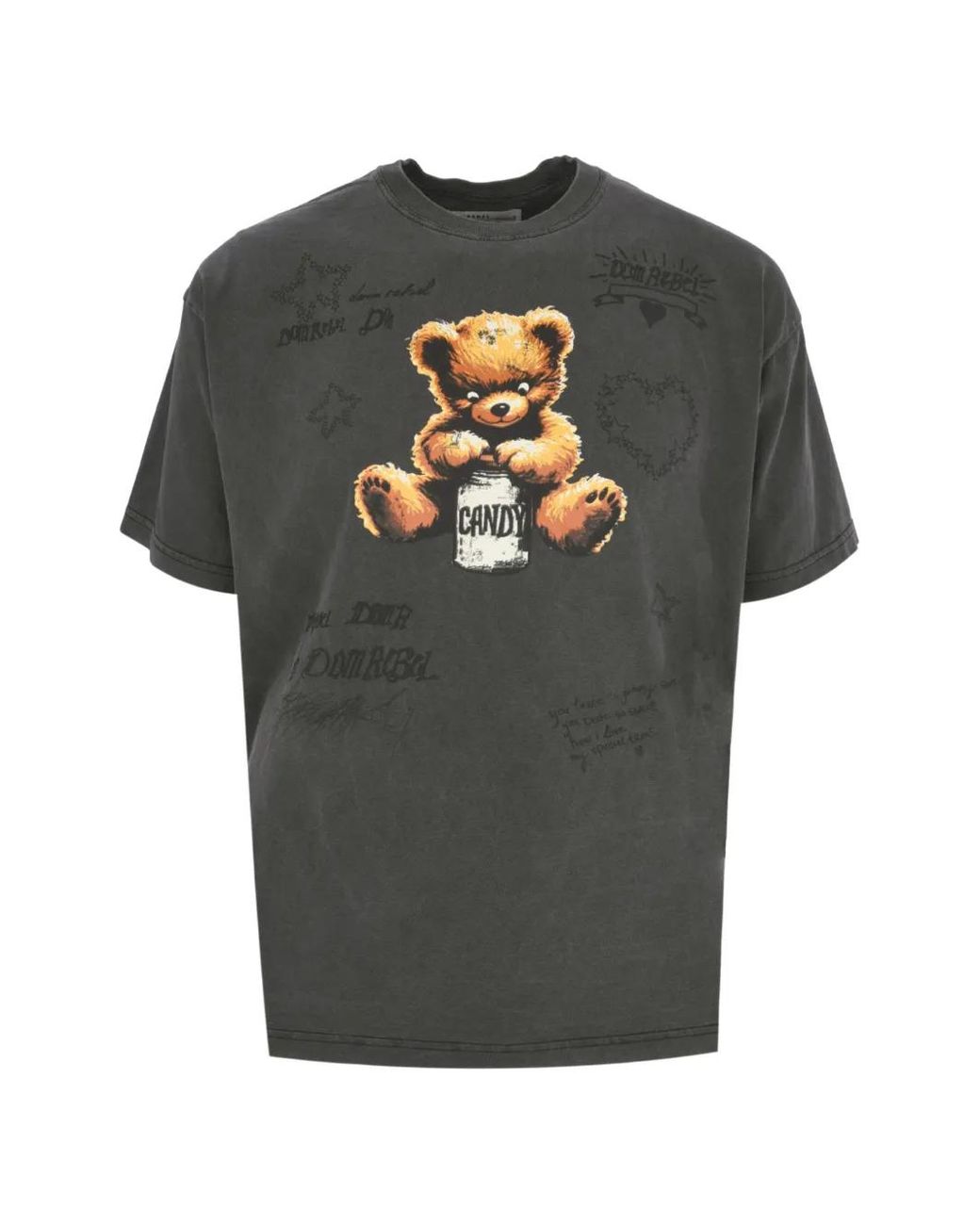 DOMREBEL Gray Treats Graphic T-Shirt for men