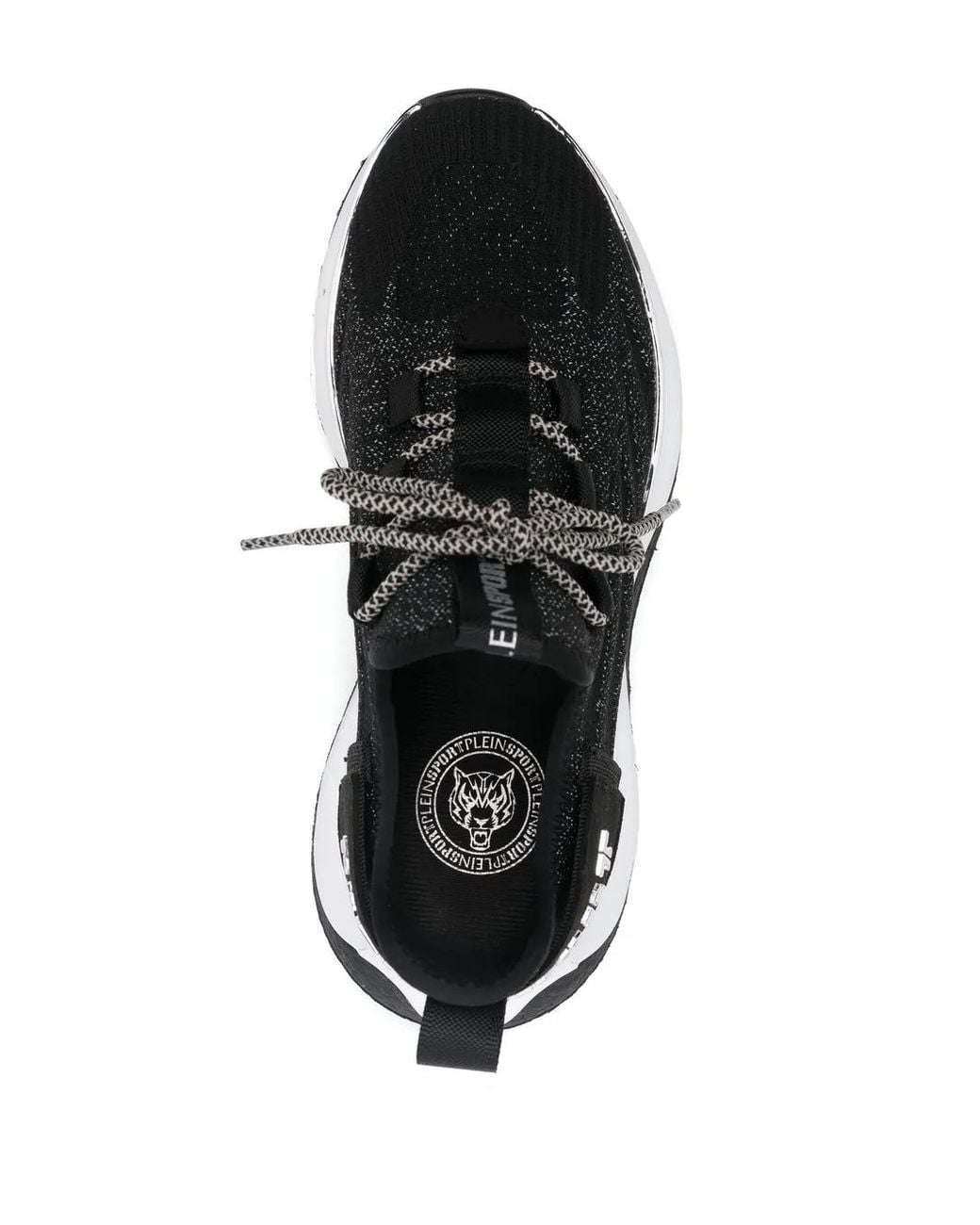 Philipp Plein Black Metallic-Logo Sneakers