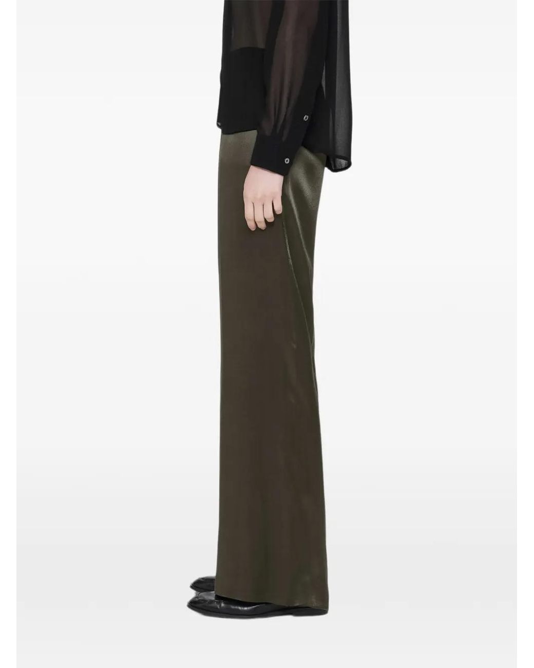 AllSaints Green Lycia Palazzo Trousers