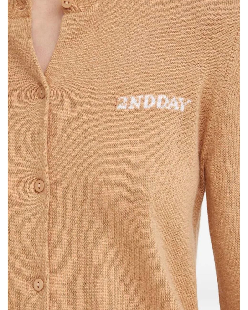 Day Birger et Mikkelsen Natural Logo-Intarsia Cardigan