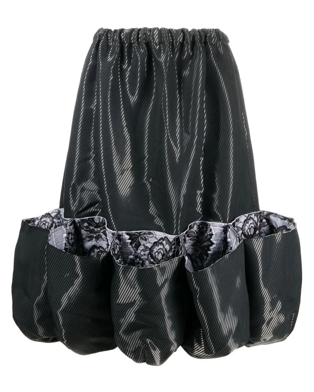 Comme des Garçons Black Puff Hem Lace-Trim Skirt