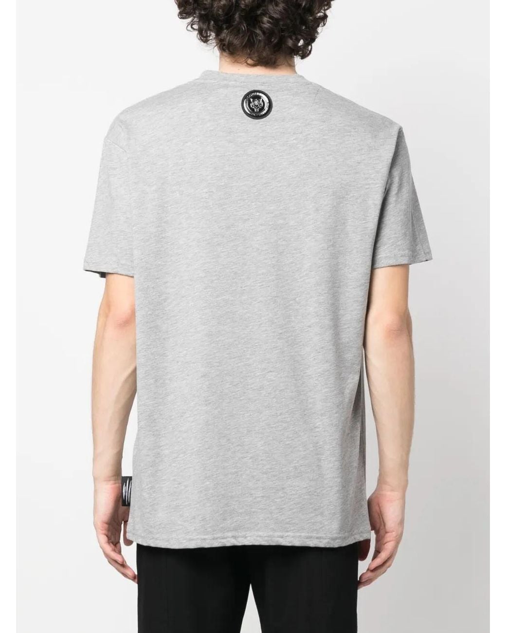Philipp Plein Blue Tiger-Print T-Shirt for men