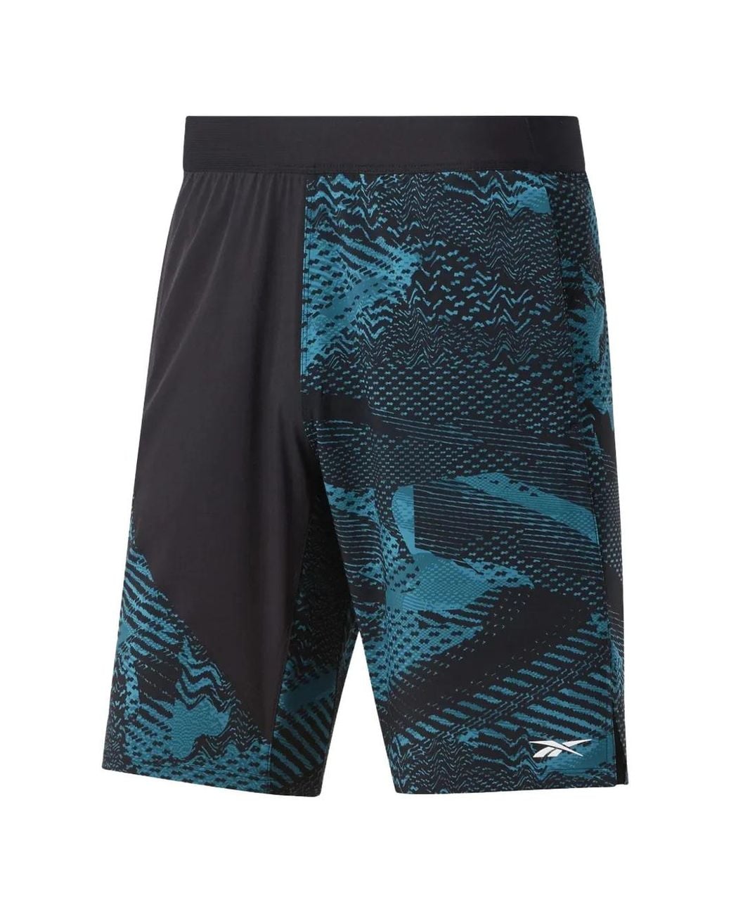 Reebok Blue Logo-Detail Printed Shorts for men