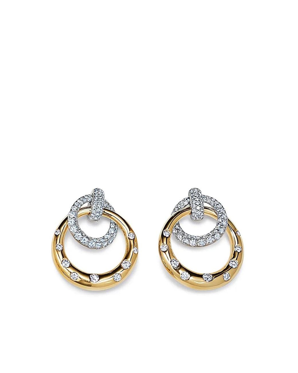 Kwiat Metallic 18Kt Diamond Cobblestone Interlocking Earrings