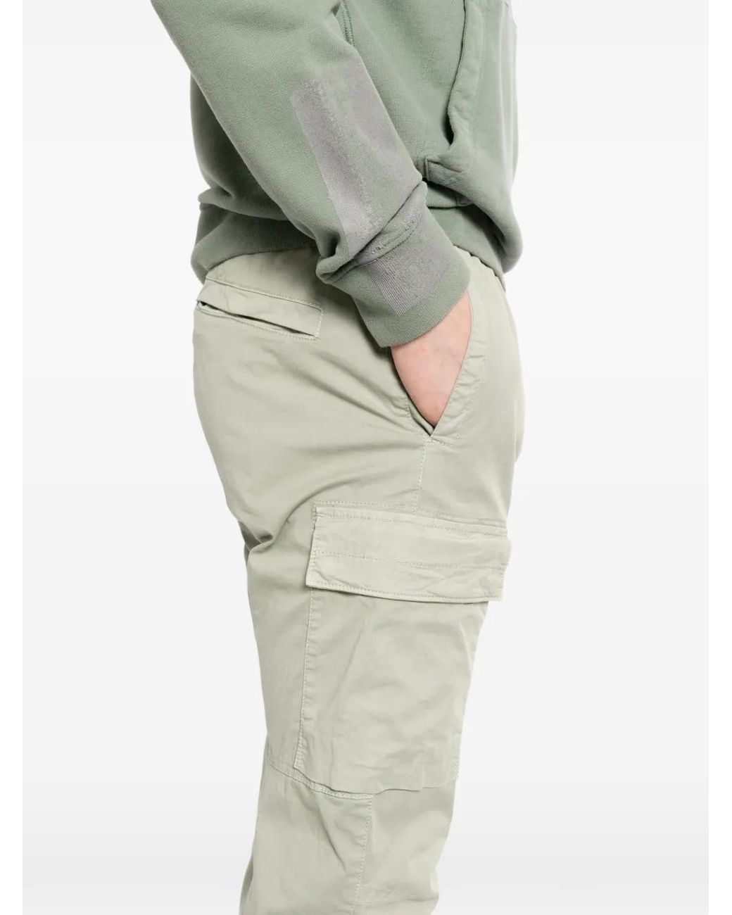 Pantalones 3100031 De Sarga De Algodón Orgánico Elástico Stone Island de hombre de color White
