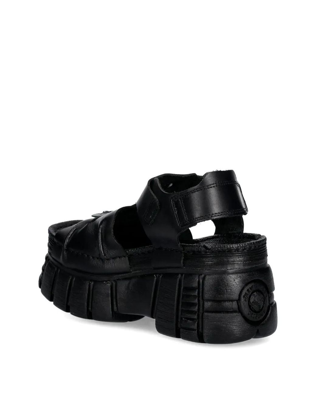 Sandalias Con Plataforma Y Hebilla New Rock de color Black