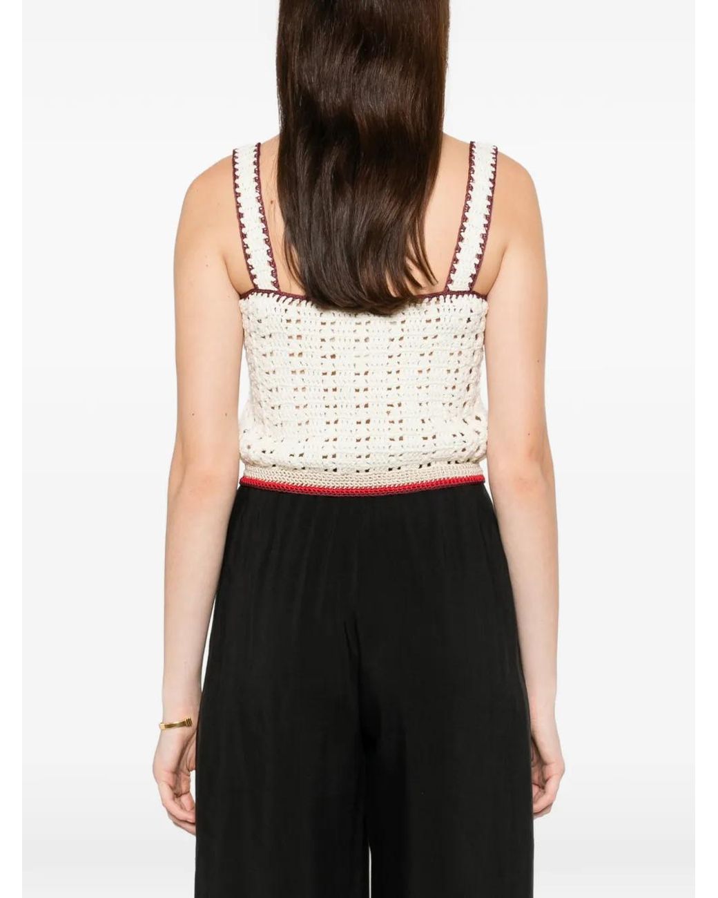 Forte_forte Gray Crochet Button Top