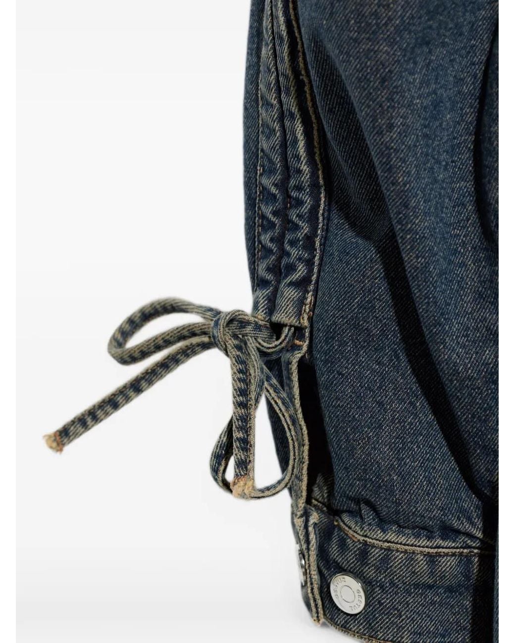 Gestuz Blue Gzsusara Bow-Detail Denim Jacket