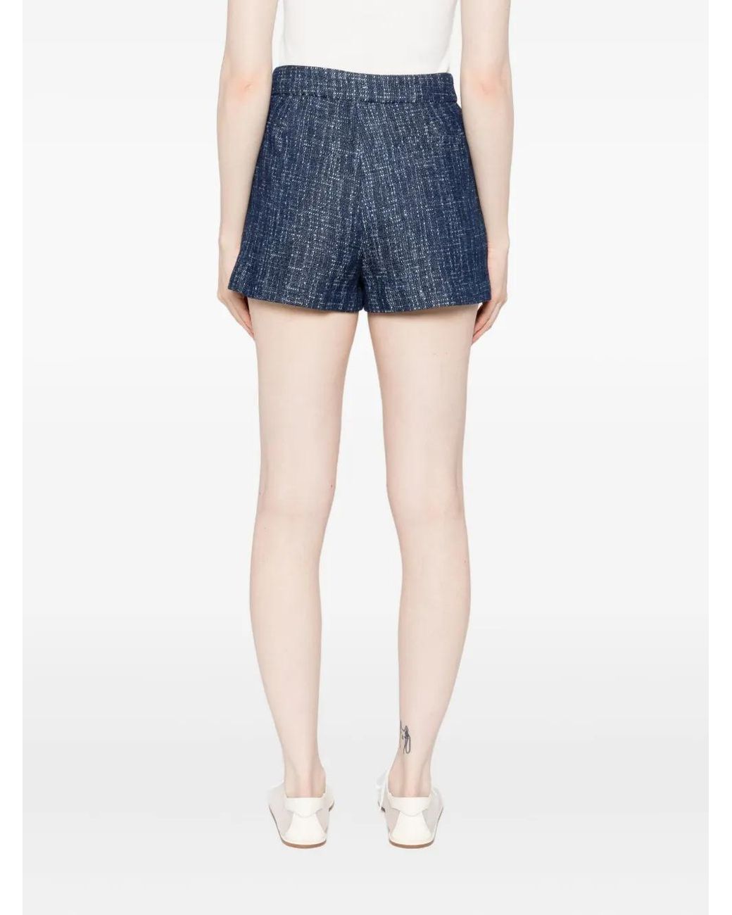 FRAME Blue The Tweed Shorts