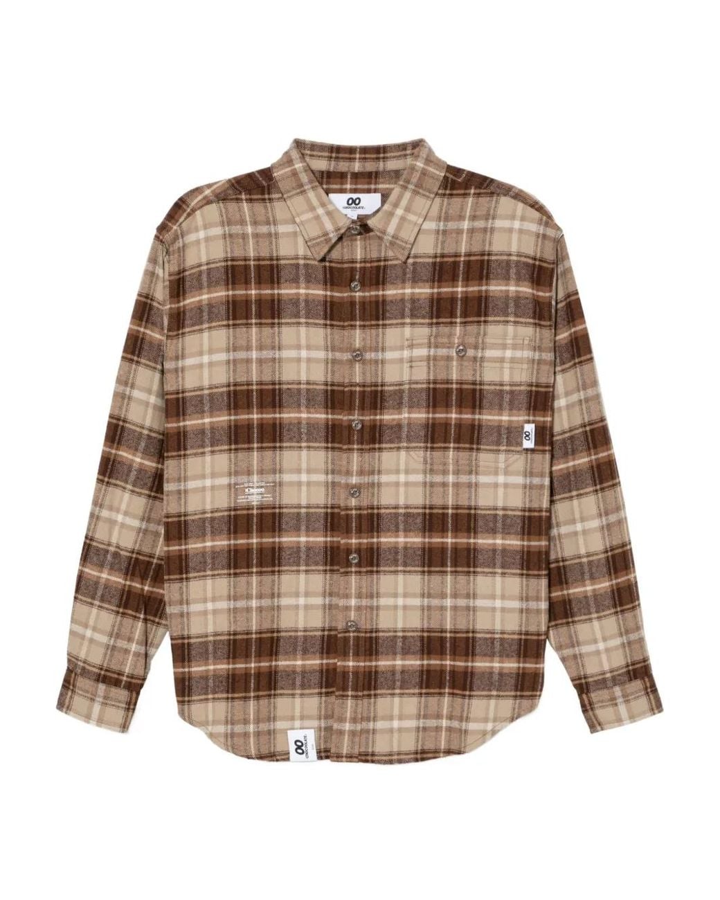 Camicia A Quadri di Chocoolate in Brown da Uomo