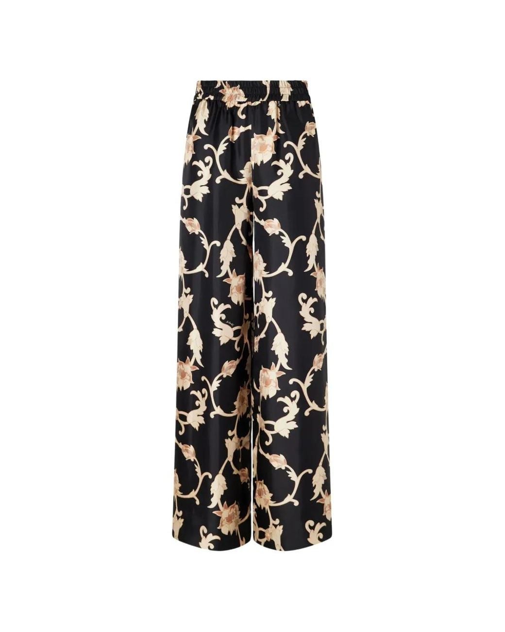 LaDoubleJ White Floral-Print Palazzo Pants