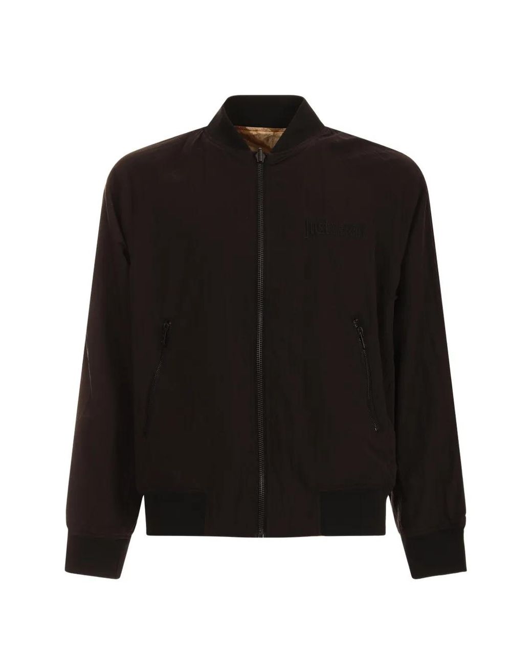 Just Cavalli Brown Patterned Zip-Up Jacket for men