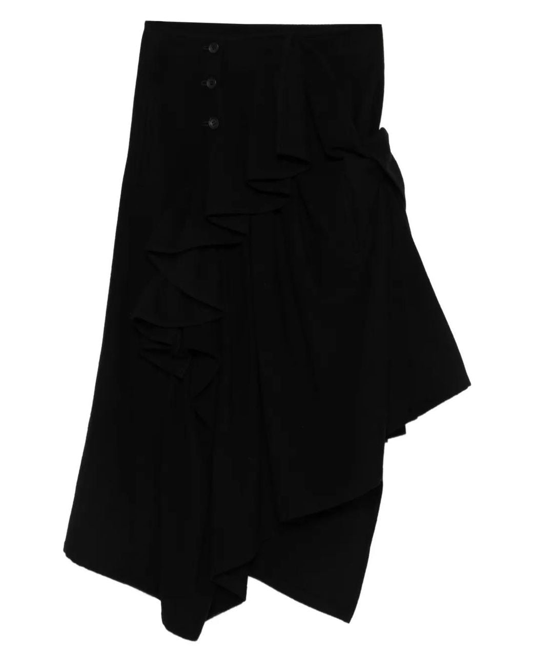 Yohji Yamamoto Black Ruffled Skirt