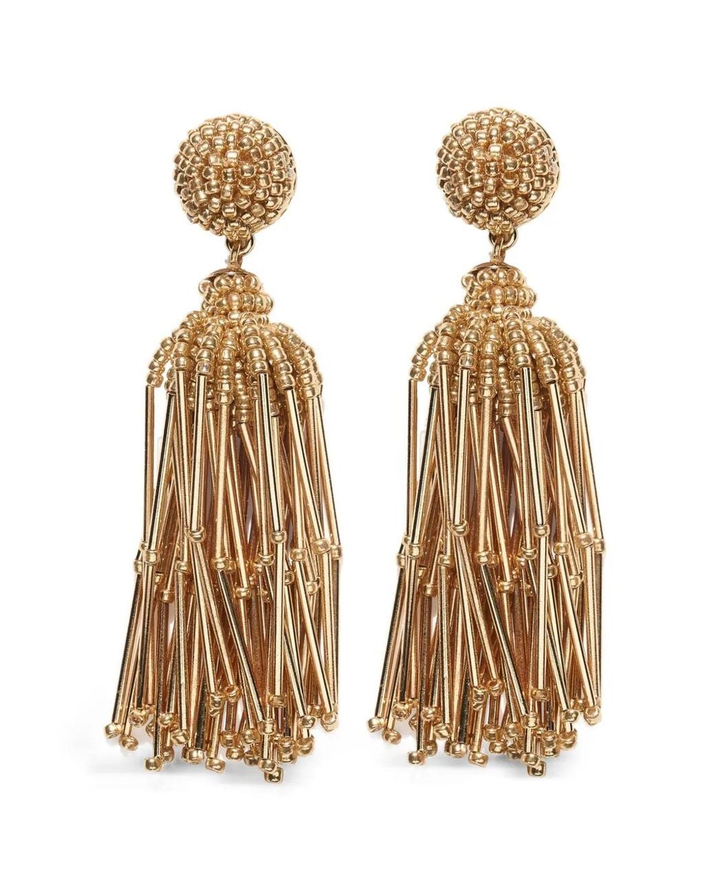Carolina Herrera Metallic Tassel Earrings