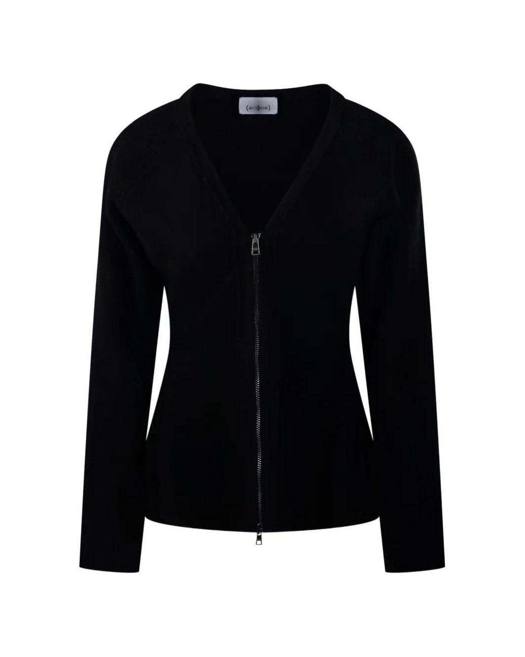 Nude Black Zip-Up Cardigan
