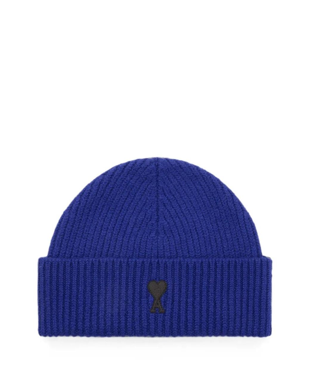 AMI Blue Wool Beanie With Ami De Coeur