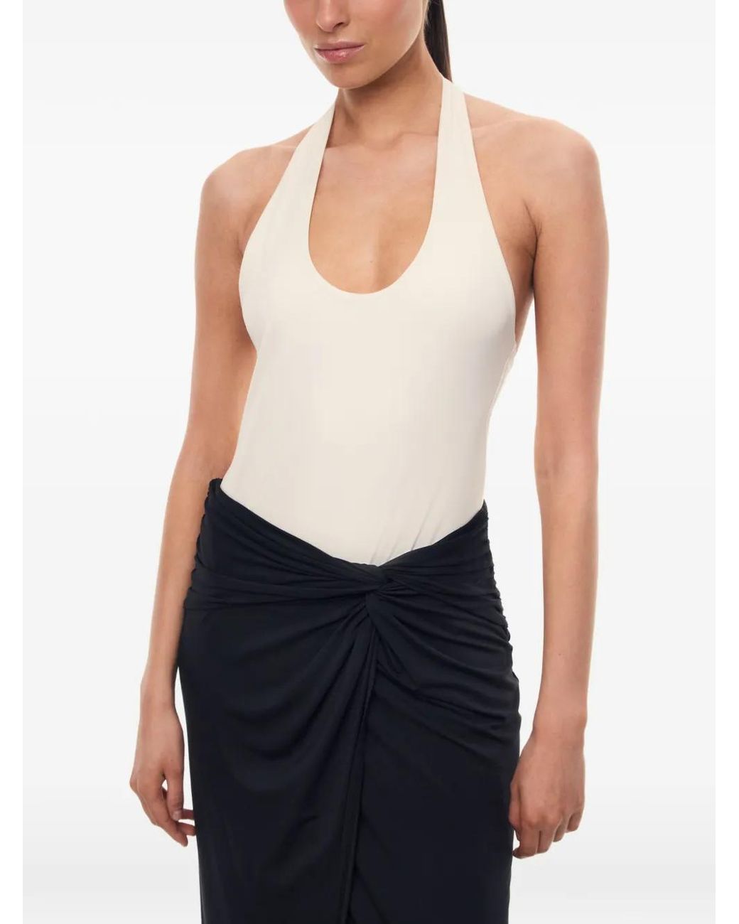 12 STOREEZ White Naomi Halterneck Bodysuit