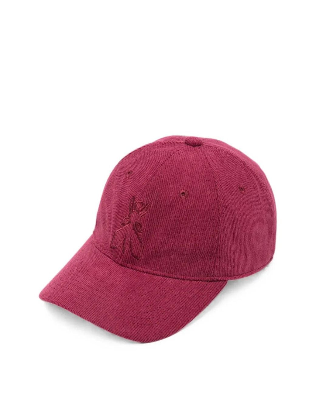 Patrizia Pepe Red Casquette En Velours Côtelé