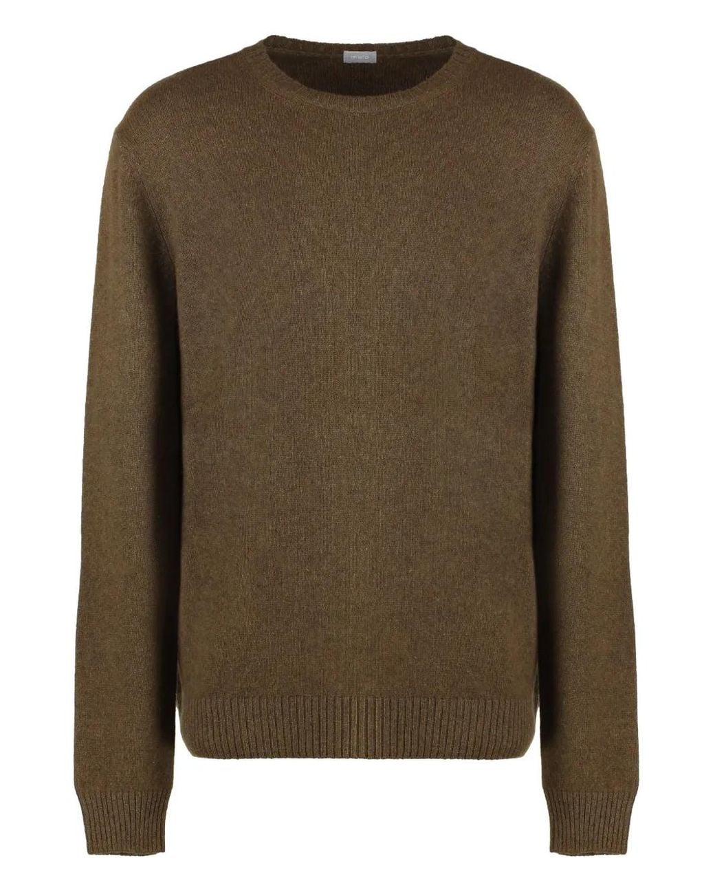 Malo Green Crew-Neck Cashmere Sweater for men