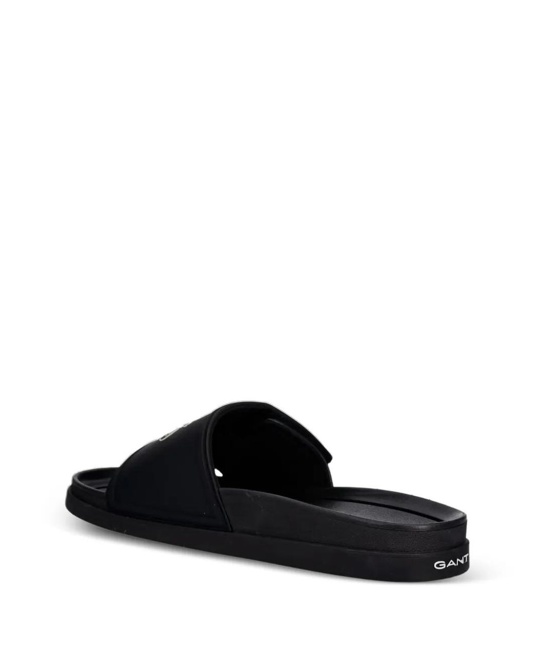 Gant Black Logo-Print Slides for men