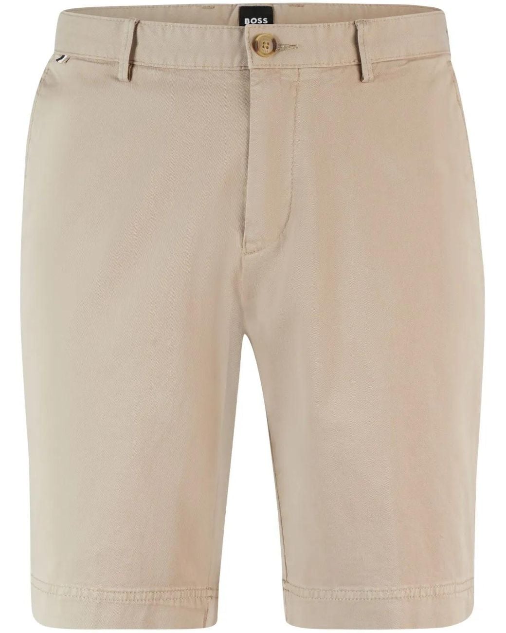 Boss Natural Cotton-Blend Gabardine Shorts for men