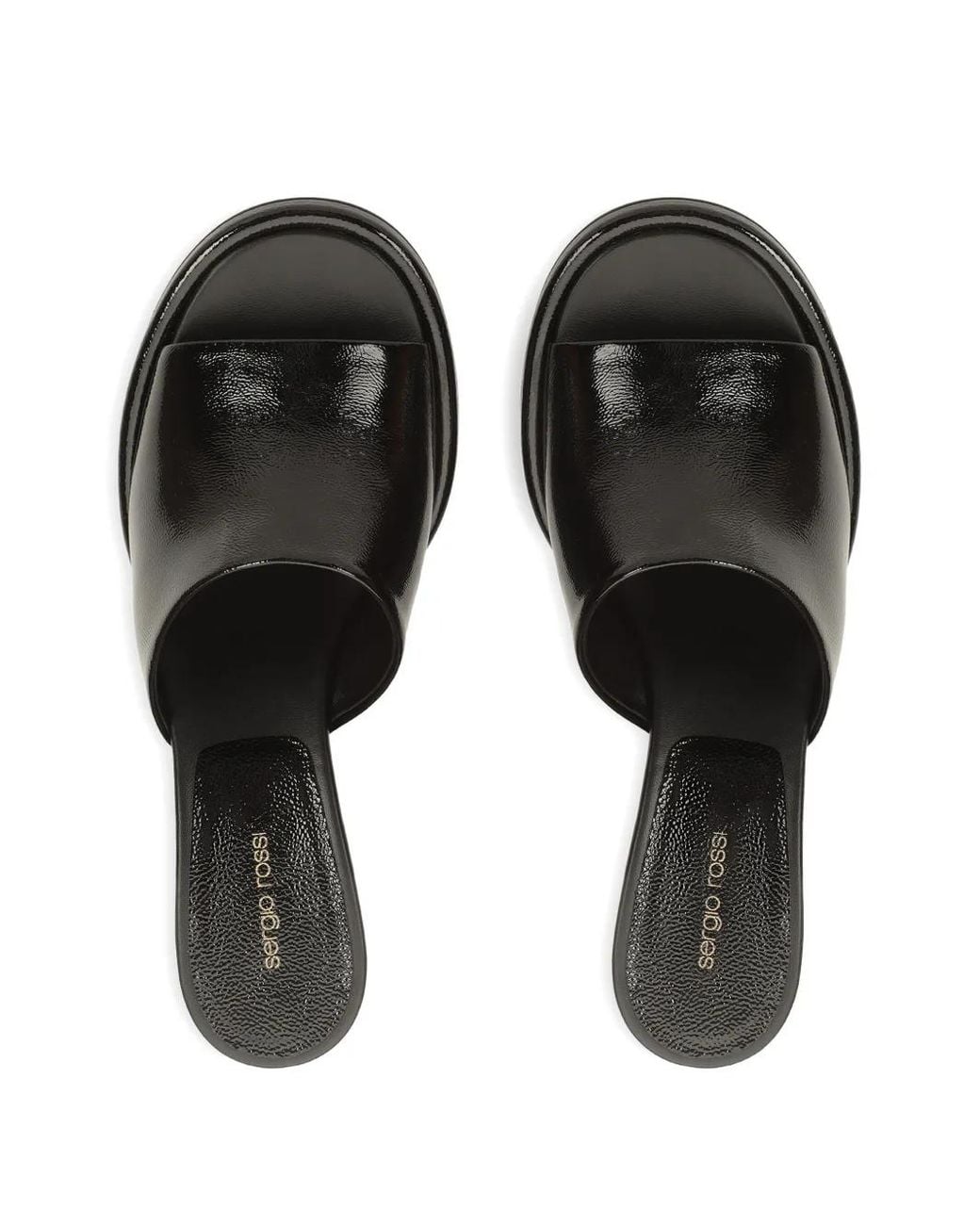 Sergio Rossi Black 60Mm Orb Leather Mules