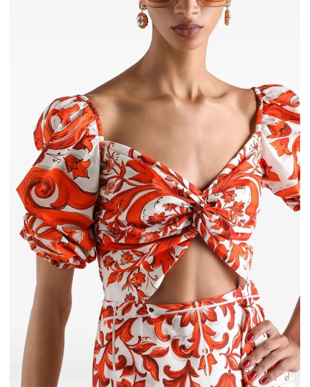 Dolce & Gabbana Red Short Poplin Dress