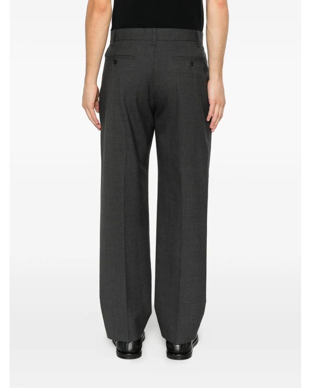 Sandro Black Wide-Leg Wool Trousers for men