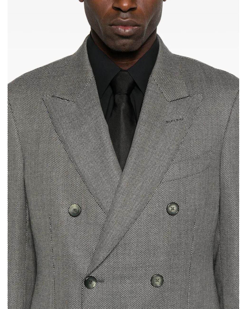 Tom Ford Gray Double-Breasted Wool Blazer for men