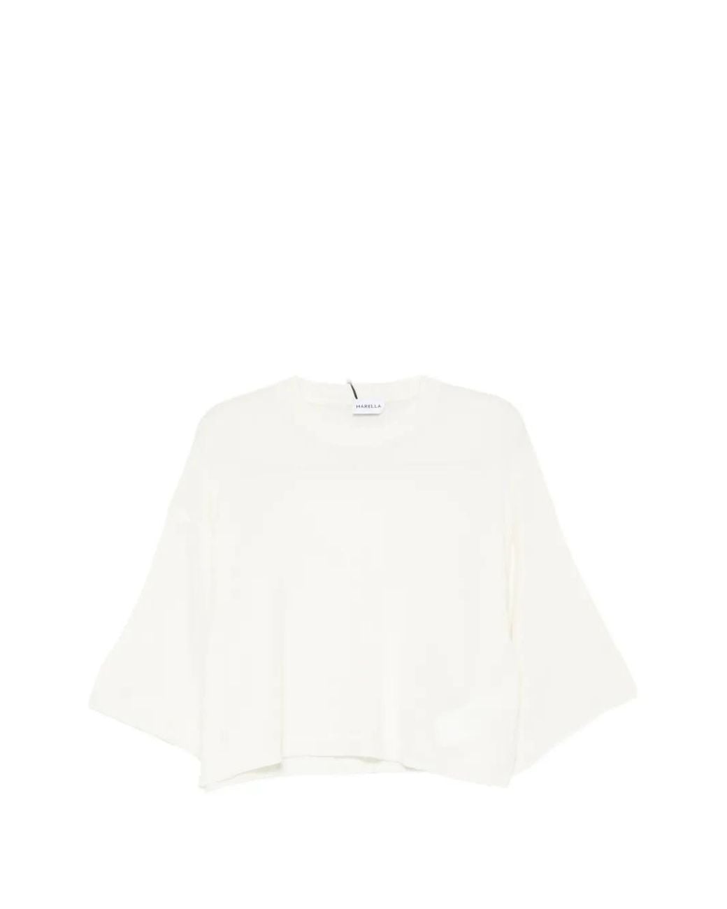 Marella White Mllordine Crew Neck Sweater