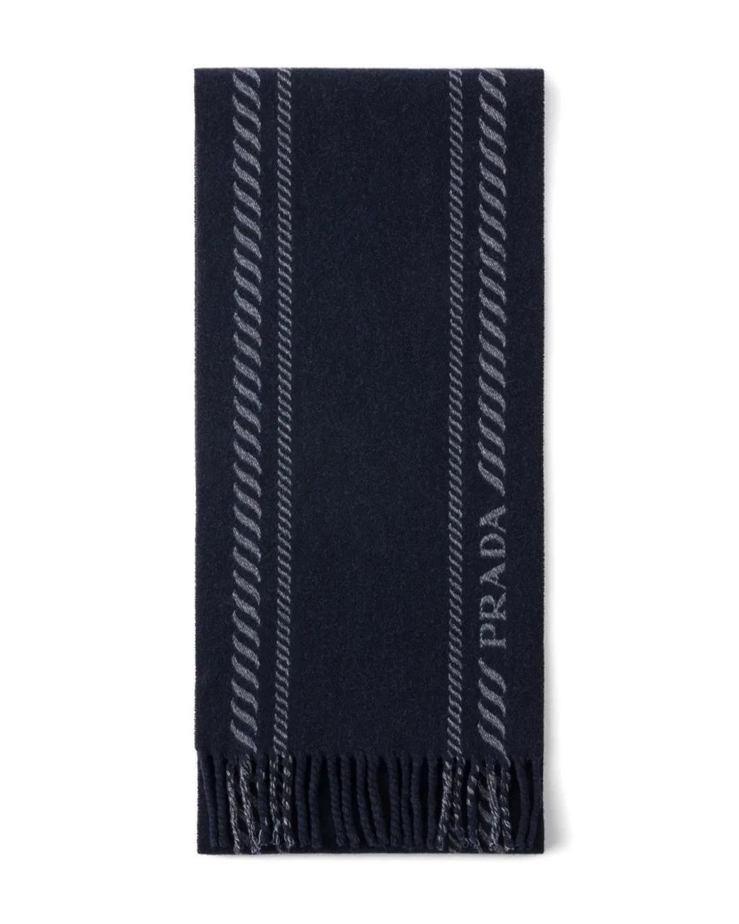 Prada Schal Mit Fransen in Blue für Herren
