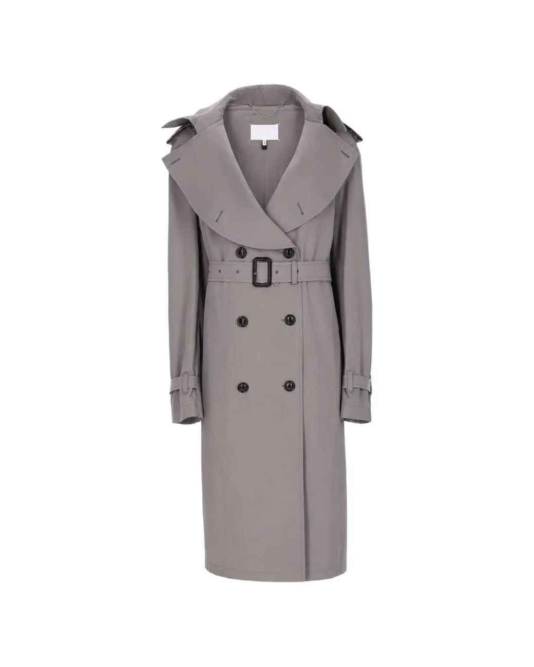 Maison Margiela Gray Double-Breasted Belted Trench Coat