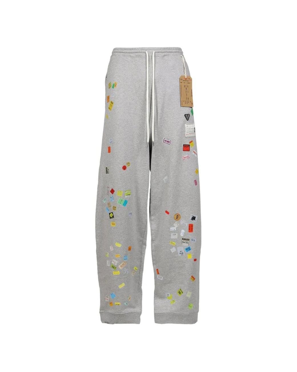 Maison Mihara Yasuhiro Gray Price-Tag Sticker Printed Sweat Pants for men