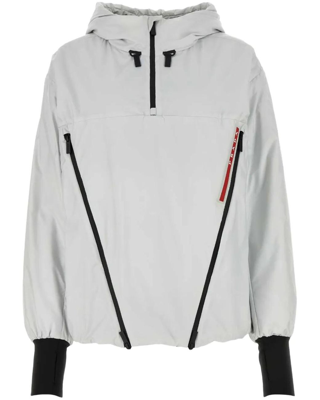 Prada Gray Contrast-Trim Jacket