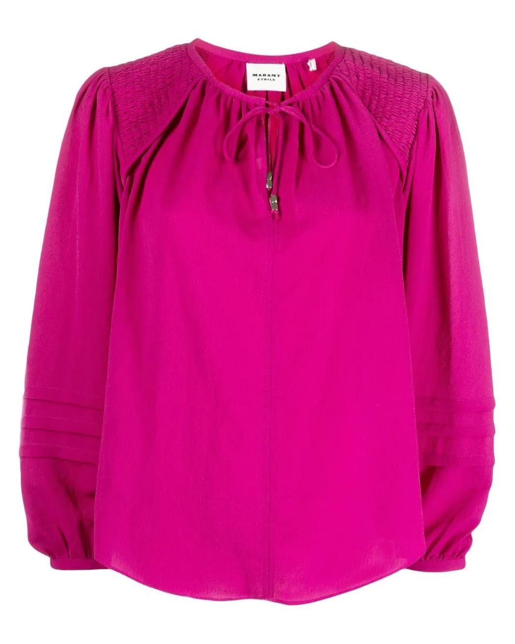 Isabel Marant Pink Lamaya Tie-Neck Blouse