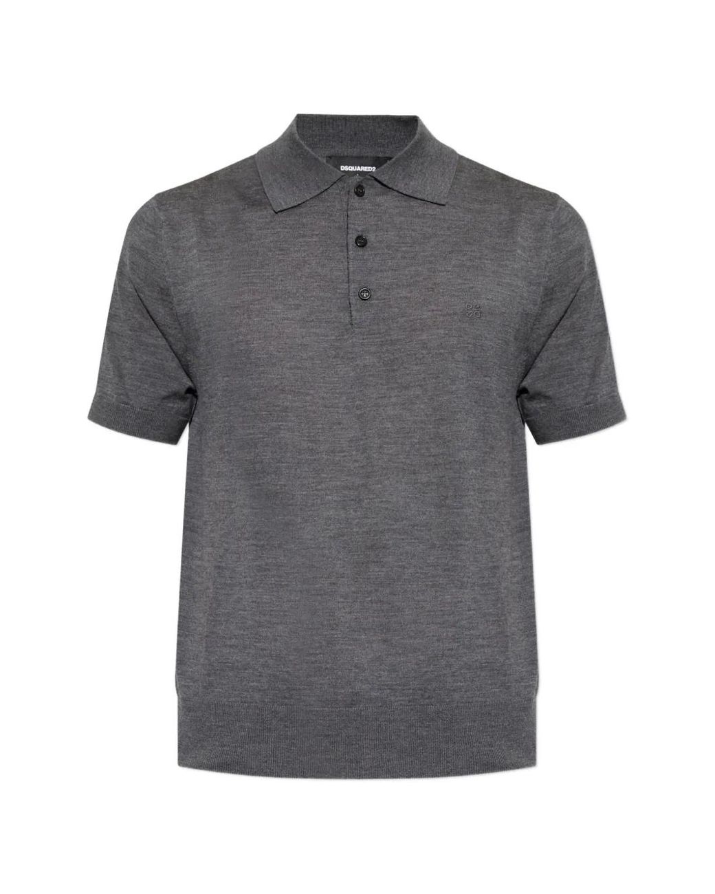 DSquared² Gray Upside Down D2 Short-Sleeve Polo Shirt for men