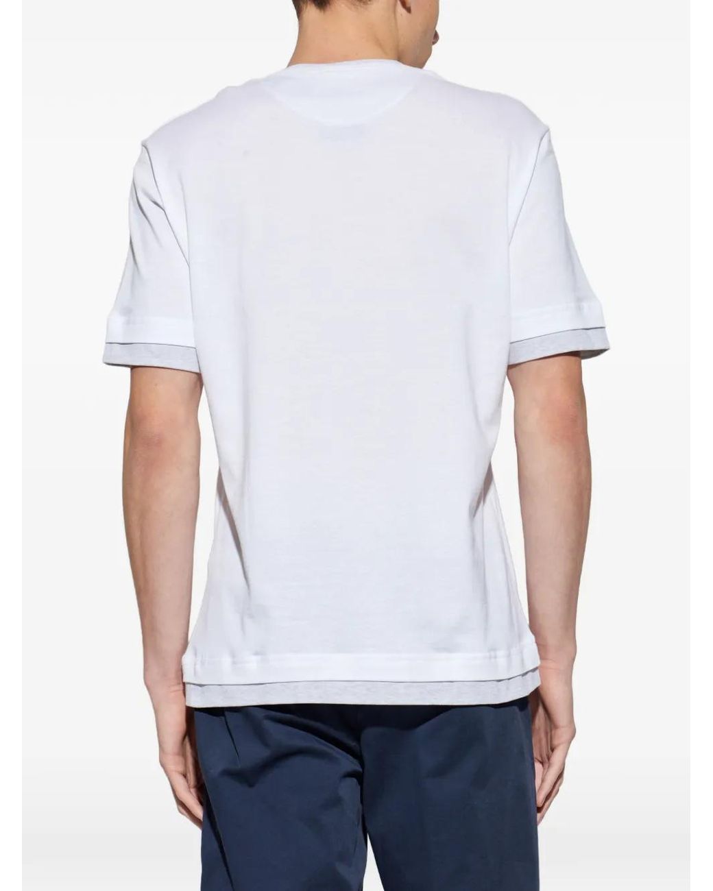 Eleventy White Layered-Effect T-Shirt for men