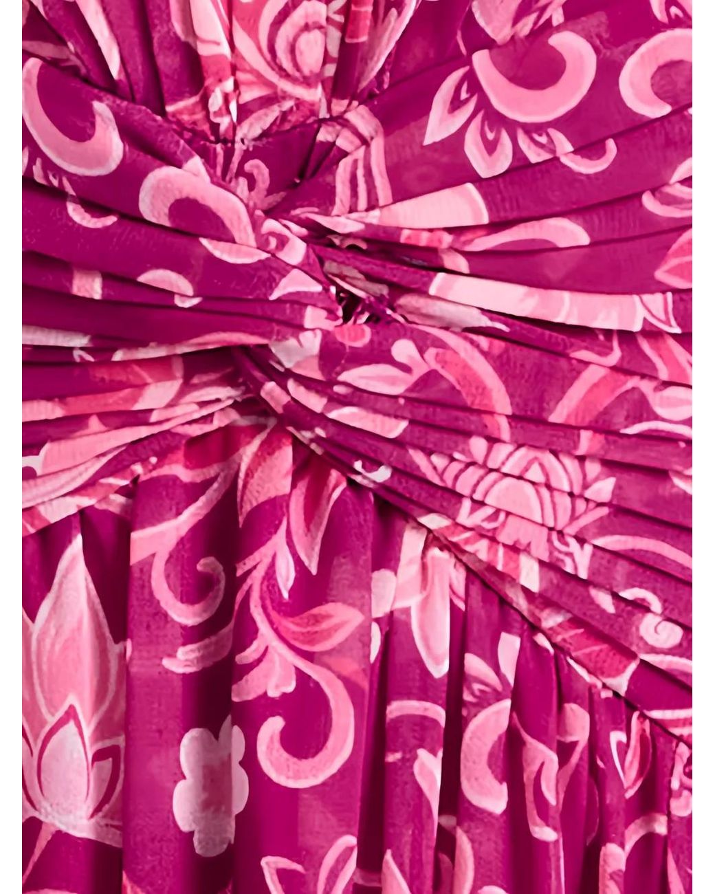 Tadashi Shoji Pink Kyrene Floral-Print Twisted-Waist Midi Dress