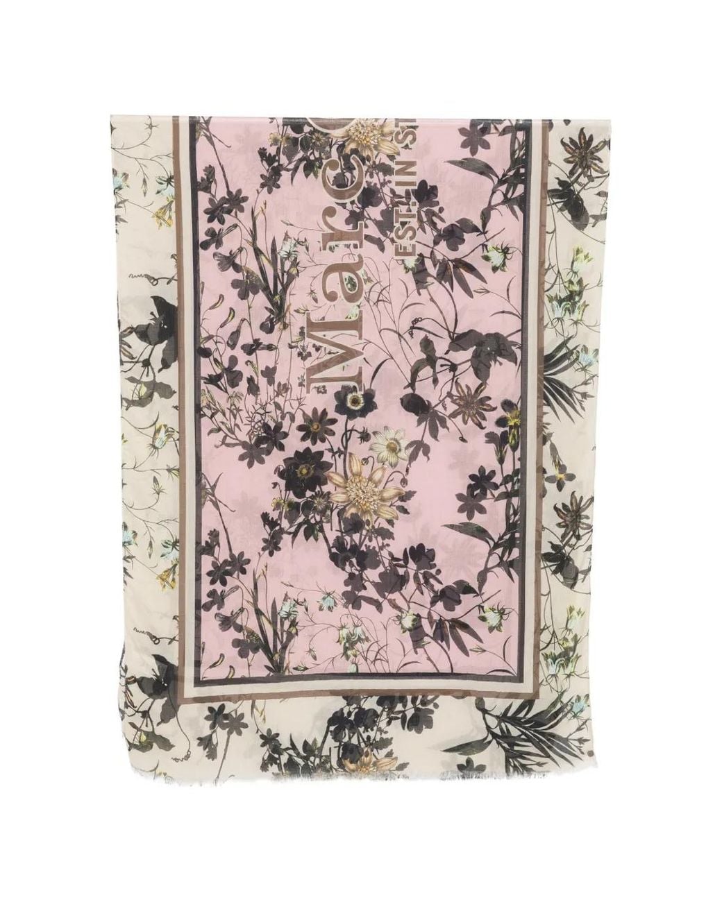 Marc O' Polo Pink Floral-Print Scarf