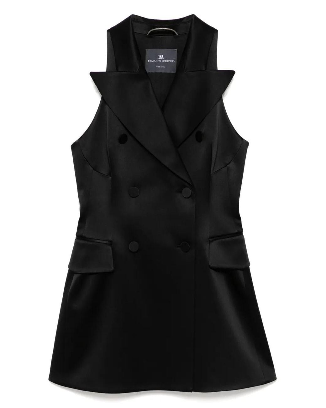 Ermanno Scervino Black Satin Mini Dress