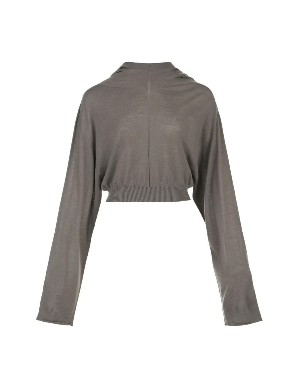 Rick Owens Gray Cropped Hooded Tunic