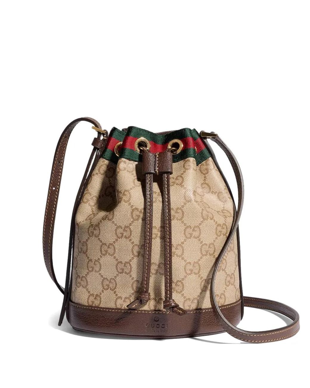 Gucci Natural Mini Gg Supreme Web Bucket Bag